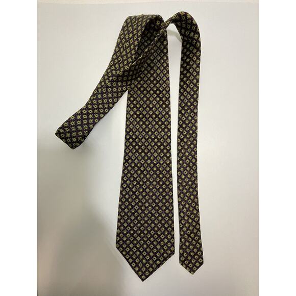 Tachi Taylor New York Classic Silk Tie Geometric Design Sewn Sun Tipping - Picture 1 of 15